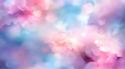 A dreamy, soft-focus image showcases a blend of pastel pinks, blues, and purples, creating a gentle and ethereal atmosphere.