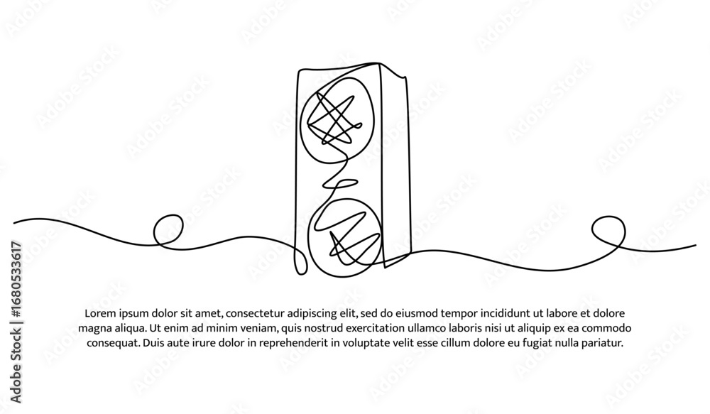 Poster one line of speaker. abstract minimal continuous line.