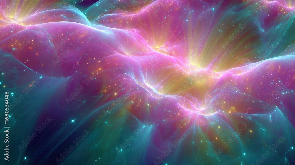 Aufkleber abstract digital art piece that appears to be a representation of a cosmic or outer space. it has a 
