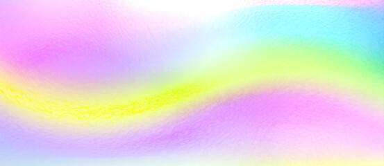 Iridescent metal foil background with holographic rainbow gradient transitions. Smooth metallic surface texture in dreamy pastel spectrum for modern digital design projects. Bright brilliance bg.
