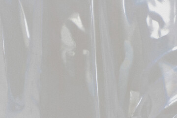 plastic overlay texture of realistic crumpled transparent plastic film wrap on black background