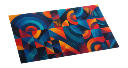 Sheet of wrapping paper with abstract digital patterns