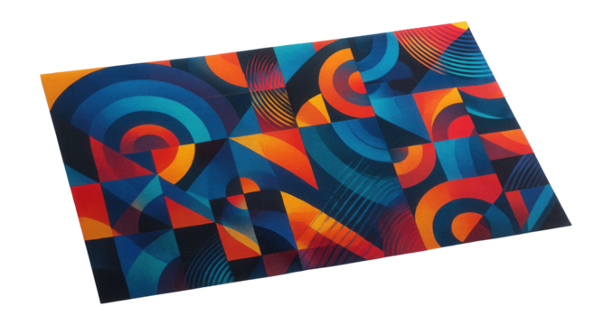 Sheet of wrapping paper with abstract digital patterns