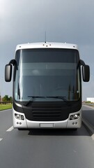 Modern coach on highway