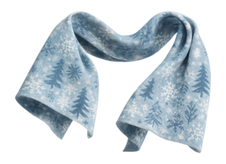 Scarf with a festive winter wonderland pattern