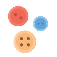 Bright buttons on a white background as a creative element in the design of projects for handicrafts and sewing.