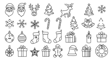 christmas icons set