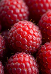Close up fresh raspberries