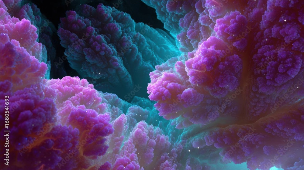 Aufkleber abstract digital art piece that appears to be a close-up of a group of coral reefs. the coral reefs 