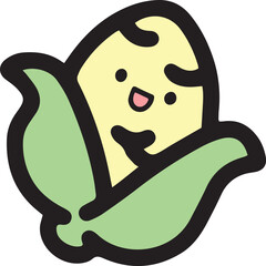 Corn Cute Cartoon Vector Illustration