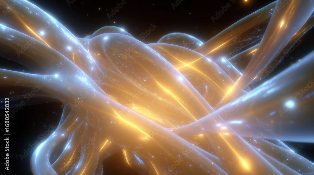 Aufkleber abstract digital art piece that appears to be made up of a series of curved lines and curves that cr