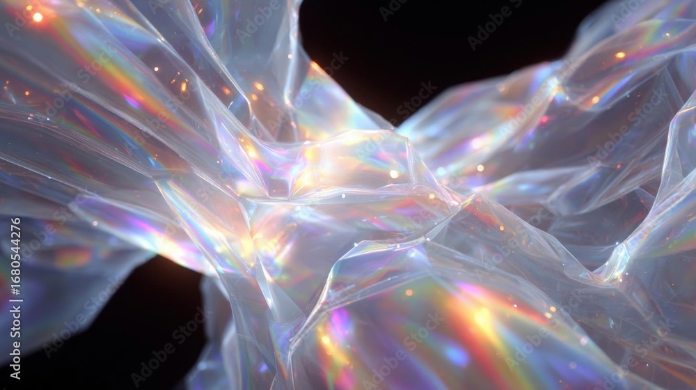 Aufkleber abstract digital art piece that appears to be made up of multiple layers of transparent plastic.