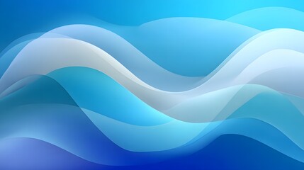 Abstract design featuring layered, flowing blue and white waves, creating a tranquil and dynamic visual effect.