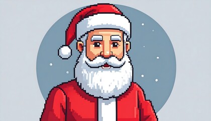 Pixel art Santa Claus portrait