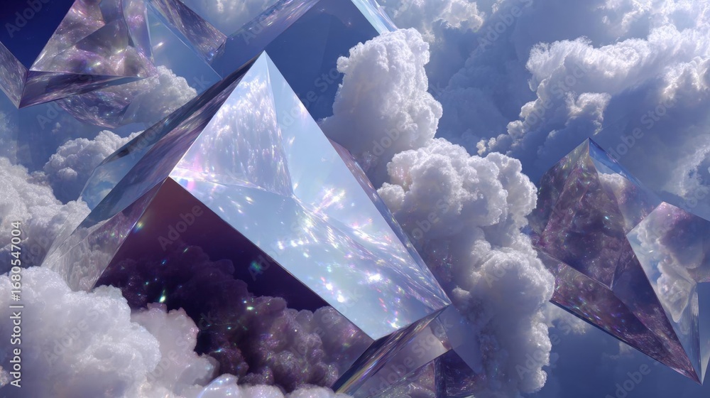 Aufkleber digital art piece that appears to be a representation of a sky filled with clouds. the sky is a deep