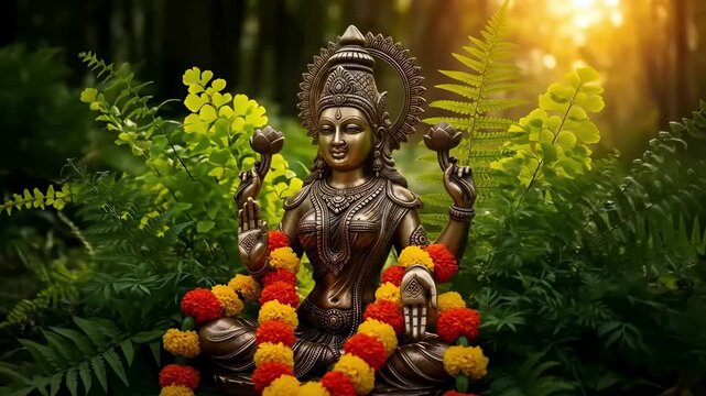 Goddess lakshmi idol central to diwali deepavali sharad purnima varalakhsmi vratam akshaya tritiya dhanteras kojagari puja