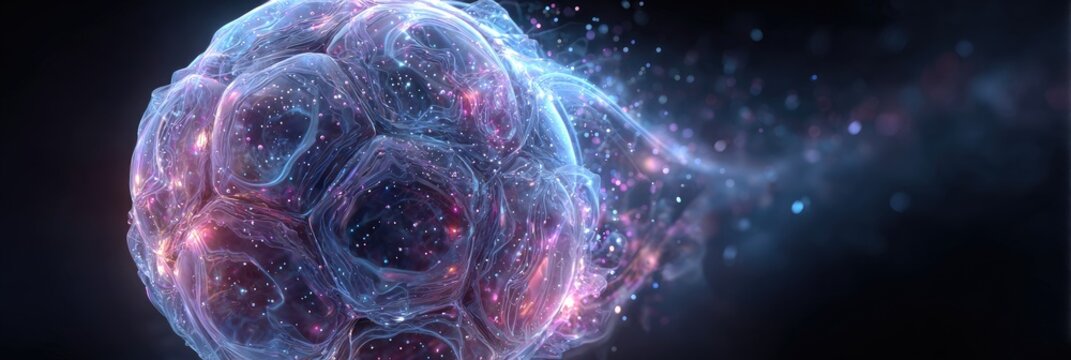Abstract glowing orb with swirling nebula-like patterns