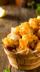 Crispy fried food in a basket