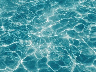 Obraz premium Rippled turquoise water surface, sunlight reflections