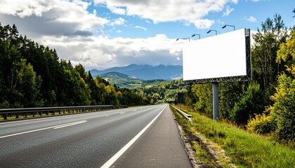blank billboard on highway road template