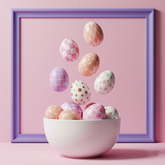 easter eggs in a basket