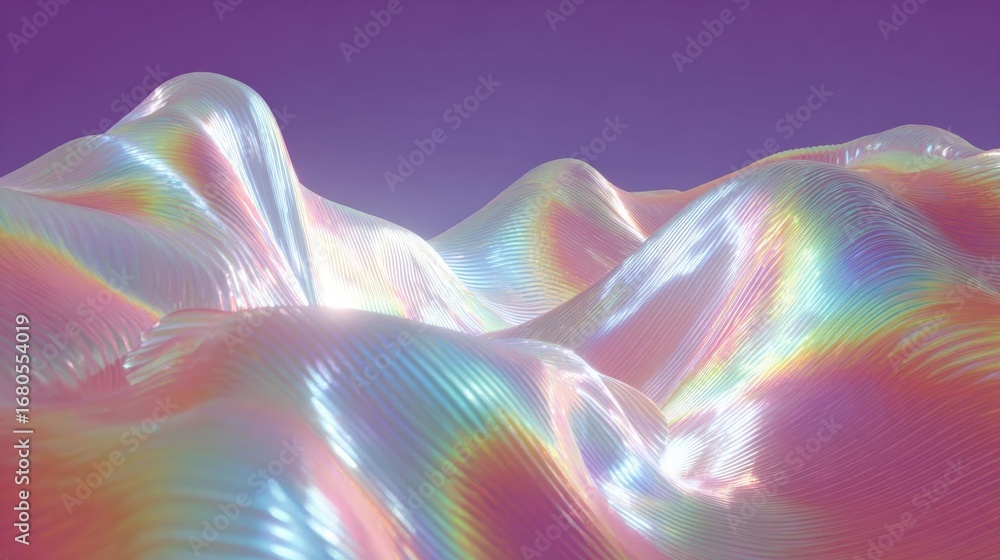 Aufkleber abstract digital art piece that appears to be a 3d rendering of a wave-like pattern.