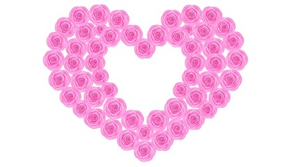 Pink roses arranged in a heart shape (1)