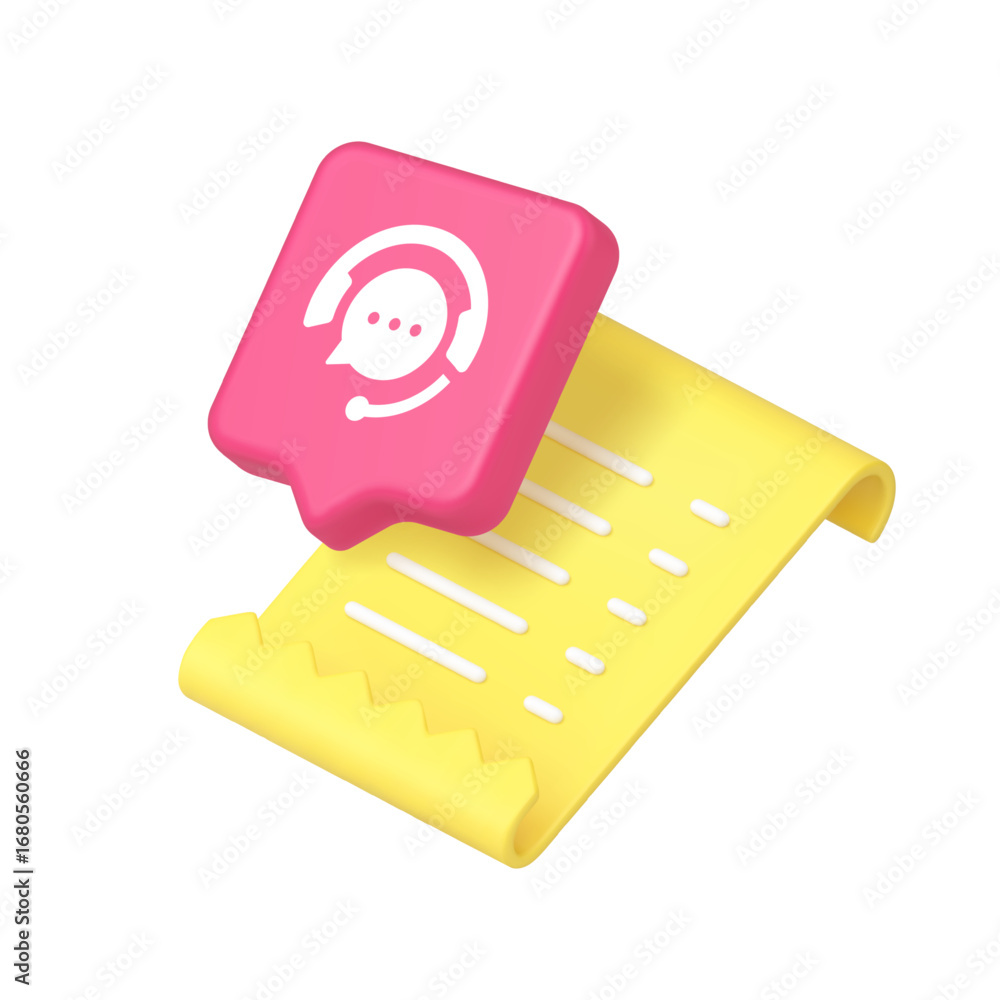 Poster checklist and customer support headset symbol for service help desk communication web design and app