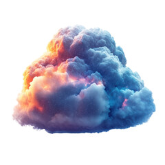 Dramatic cloud formation with vibrant sunset colors against a black backdrop creating a surreal and captivating atmospheric phenomenon image on transparent background