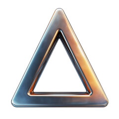 Metallic triangle frame with a gradient of blue and gold against a perfect for abstract designs and modern presentations on transparent background