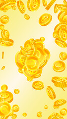 European Union Euro coins falling. Scattered gold