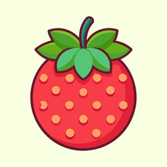Stylized Strawberry Vector Image with Cute Design and Clear Visuals
