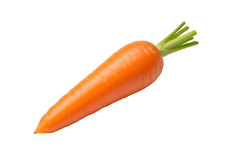 Single Fresh Orange Carrot Isolated on White Background.