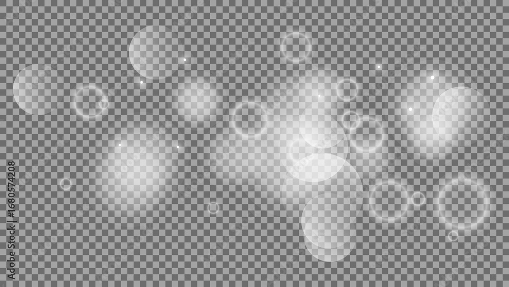 Poster bokeh circles on transparent background