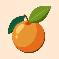 Vibrant and stylized orange with leaves, on a light background illustration
