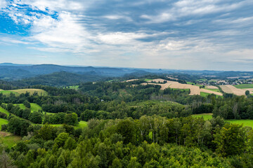 Blick vom Weifbergturm bei Hinterhermsdorf in das Elbsandsteingebirge