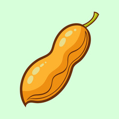 Stylized peanut with visible segments and dark outlines on a light background