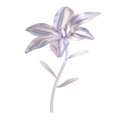 White and pink lily flowers and lily of the valley blossoms isolated on a clean white background, showcasing floral beauty and spring nature