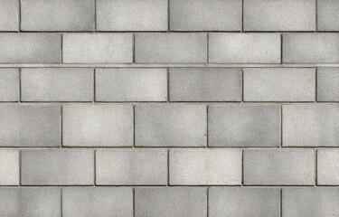 Fototapeta premium Light gray rectangular bricks arranged in a repeating pattern, forming a wall