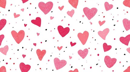 Heart-shaped pattern on white background with scattered black dots