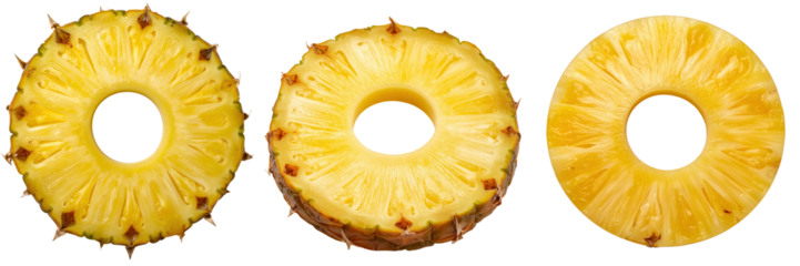 Pineapple Rings: Vibrant slices of juicy pineapple showcase the textures and color variations of fresh tropical fruit, bringing a taste of the tropics to your work.