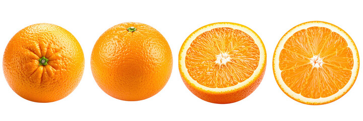 Orange Fruit Display: A vibrant sequence of whole and sliced oranges showcases the refreshing allure of citrus, a tempting visual feast for health-conscious audiences.