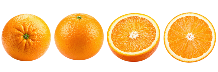 Orange Fruit Display: A vibrant sequence of whole and sliced oranges showcases the refreshing allure of citrus, a tempting visual feast for health-conscious audiences.