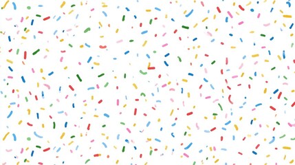 Abstract confetti pattern, various colors on white background