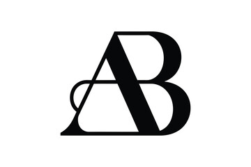 A stylized black and white logo featuring the letters a and b intertwined nicely