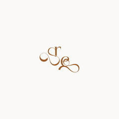 wedding initial concept ER luxury minimalist logo design caligraphic style monogram letter