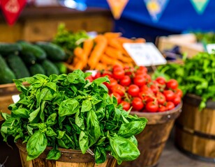 Fresh produce at a farmers market