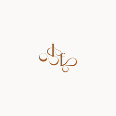 wedding initial concept FI luxury minimalist logo design caligraphic style monogram letter
