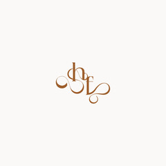 wedding initial concept FH luxury minimalist logo design caligraphic style monogram letter