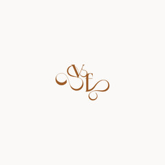 wedding initial concept FV luxury minimalist logo design caligraphic style monogram letter